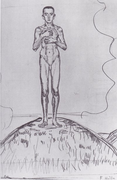 Young Man Standing on a Hill by Ferdinand Hodler